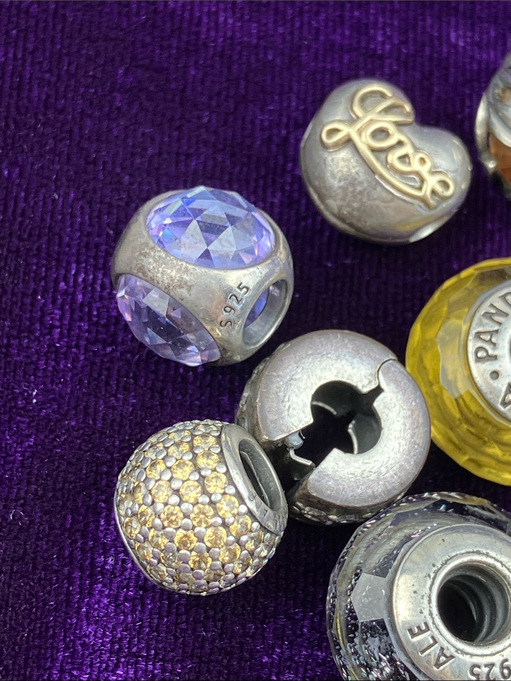 11 Pcs Pandora Purple and Gold Charm Collection - Picture 4 of 7